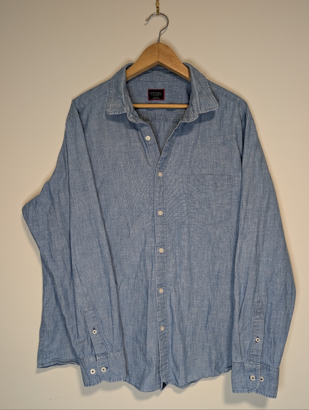 XXL UNTUCKit "Denim" Blue Long-Sleeve Button-Down Shirt